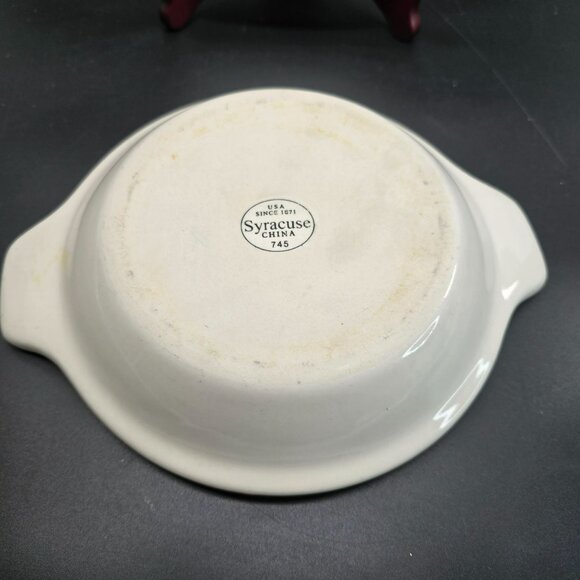 Vintage Syracuse China Ivory Plates & Small Dish Set Swirl and Plain DH1325 - Picture 4 of 10